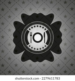 icono del restaurante dentro del emblema negro. Vintage. 