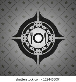restaurant icon inside dark badge