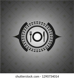 restaurant icon inside dark emblem