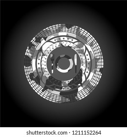 restaurant icon inside grey camo texture