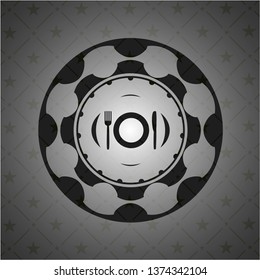 restaurant icon inside realistic black emblem
