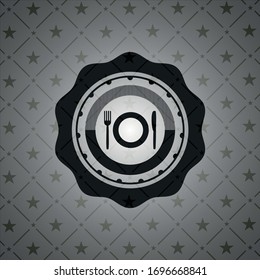 restaurant icon inside realistic black emblem