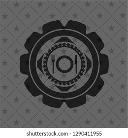 restaurant icon inside realistic dark emblem