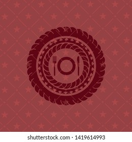 restaurant icon inside vintage red emblem