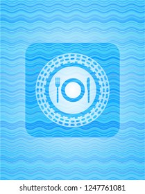 restaurant icon inside water concept emblem.