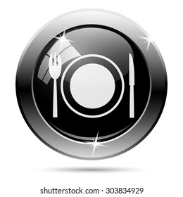 Restaurant icon. Internet button on white background. EPS10 vector 