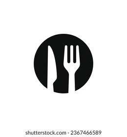 Restaurant icon isolated on white background. Fork and knife icon