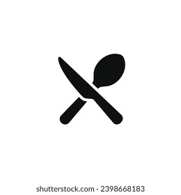 Restaurant icon isolated on white background. Spoon and knife icon