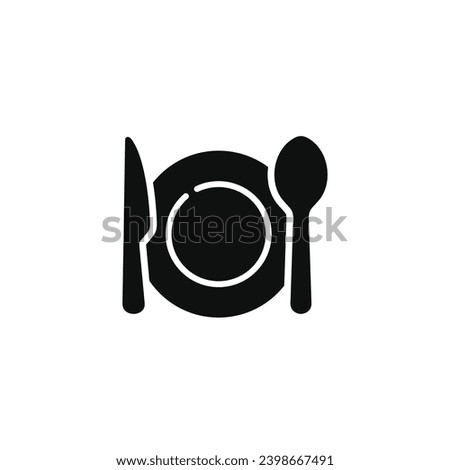 Restaurant icon isolated on white background. Spoon and knife icon