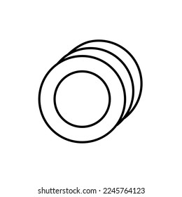 Icono de restaurante con ilustración vectorial aislada. Placa del vector del icono alimentario. Pasos 10