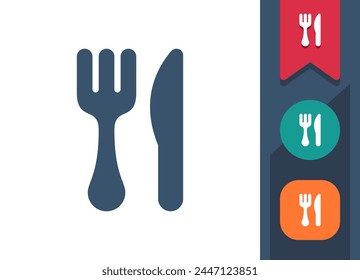 Restaurant Icon. Knife, Fork, Cutlery. Professional, pixel perfect vector icon.