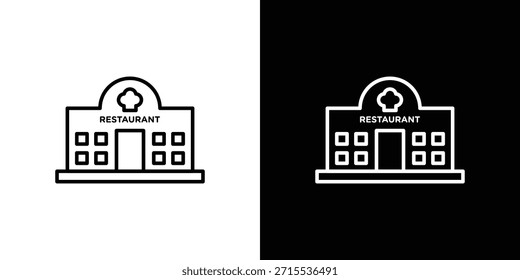 Restaurant-Symbol im Liniendesign. Bearbeitbare Strichsymbole.