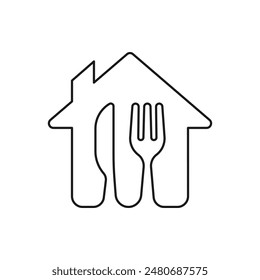 Restaurant-Ikone Linie Stil isoliert auf weißem Hintergrund. Vektorillustration