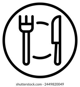 estilo de línea de ícono de restaurante, adecuado para Web y App móvil.