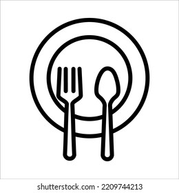 Restaurant Icon Logo Design Vector Template Illustration Sign And Symbol Pixels Perfect