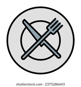 restaurant icon or logo illustration filled outline color style.
