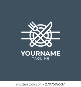 Restaurant icon logo template design