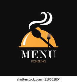 restaurant icon on the black background