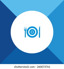 Restaurant Icon on Blue Background. Eps-10.