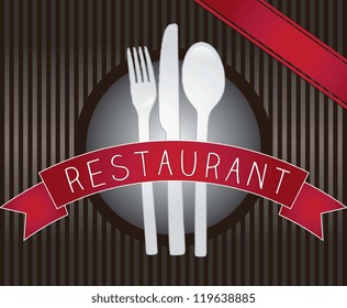 Restaurant icon on dark background vector illustration