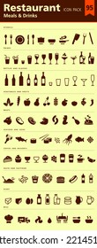 Restaurant icon pack 95 icons set