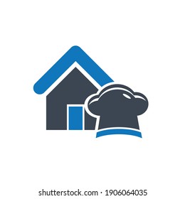 Restaurant Icon. Pizza house, burger shop, juice bar, pasta, online order, fast food icon.