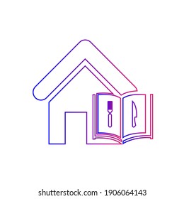 Restaurant Icon. Pizza house, burger shop, juice bar, pasta, online order, fast food icon.