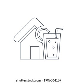 Restaurant Icon. Pizza house, burger shop, juice bar, pasta, online order, fast food icon.