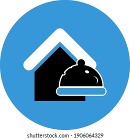 Restaurant Icon. Pizza house, burger shop, juice bar, pasta, online order, fast food icon.