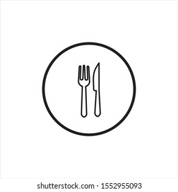 restaurant icon. plate and knife symbol