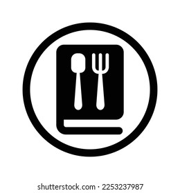 restaurant icon in round shape. forks and spoons isolated