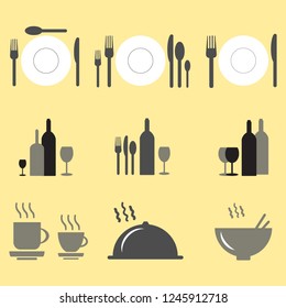 Restaurant icon set