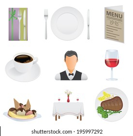 Restaurant icon set