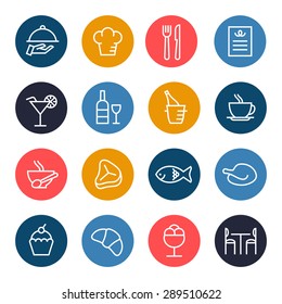 Restaurant icon set