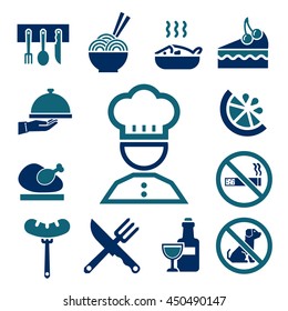 restaurant icon set