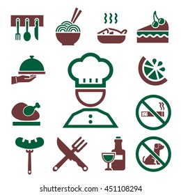 restaurant icon set