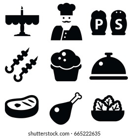 restaurant icon set