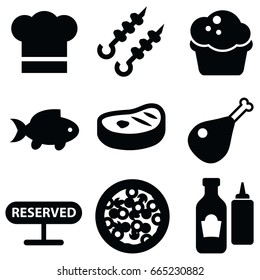 restaurant icon set