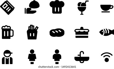 restaurant icon set 32x32 pixel perfect