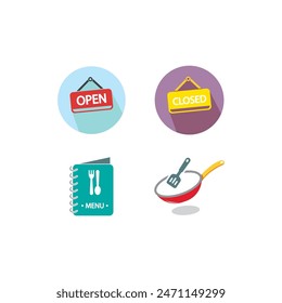 Restaurant icon set design illustration template