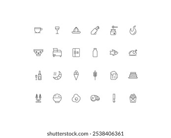 Conjunto de iconos de restaurante, diseño, Ilustración vectorial