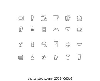 Conjunto de iconos de restaurante, diseño, Ilustración vectorial
