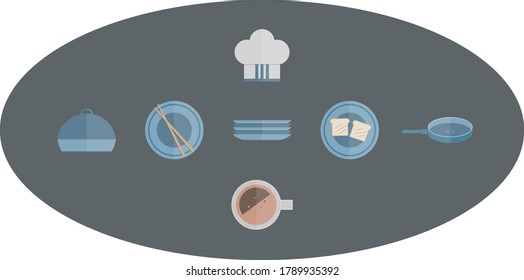 Restaurant icon set, editable vector illustration