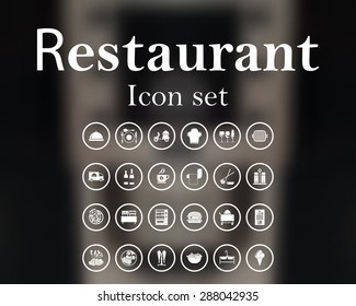 Restaurant icon set. EPS 10 vector illustration with mesh and without transparency.