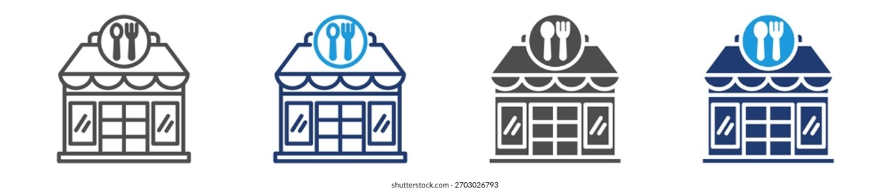 restaurant icon set multiple style