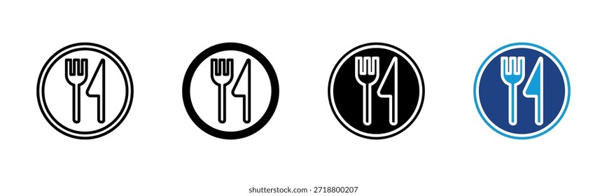 Restaurant icon set multiple style collection