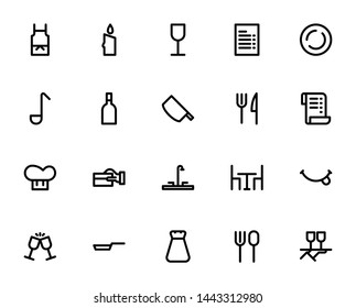 Restaurant Icon Set Outline 32 px