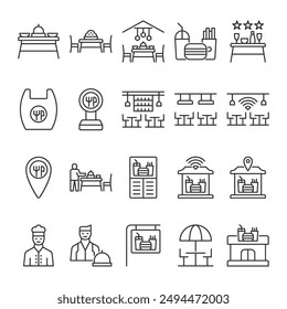 Vector de símbolo de conjunto de iconos de restaurante