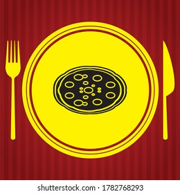 Restaurant icon set suitable for info graphics, websites and print media. Flat line icons in black and white.
Set of Diner gray vector icons