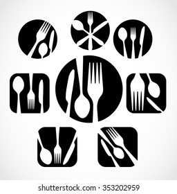 Restaurant icon set vector